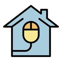 Smart home mouse control icon color outline vector