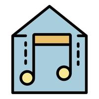 vector de contorno de color de icono de música de hogar inteligente