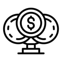 Coin cup icon, outline style vector