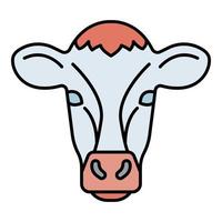Cow head icon color outline vector