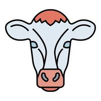 Cow head icon color outline vector