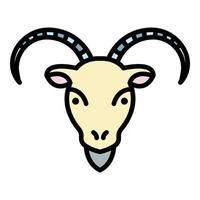 Goat head icon color outline vector