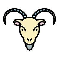 Goat head icon color outline vector