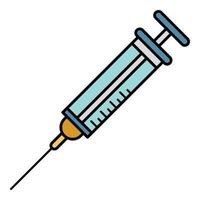 Injection syringe icon color outline vector