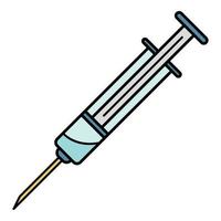 Laboratory syringe icon color outline vector