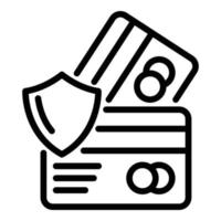 Secured credit cards icon, outline style vector
