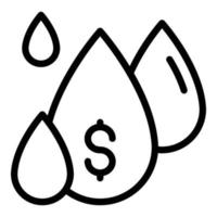 Blood money donation icon, outline style vector
