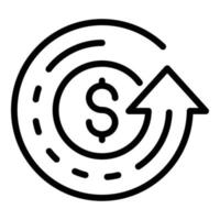 Crowdfunding gauge icon, outline style vector