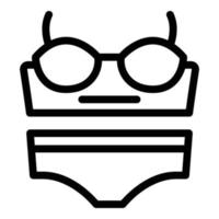 Swimsuit icon, outline style vector