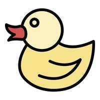 Duck icon color outline vector