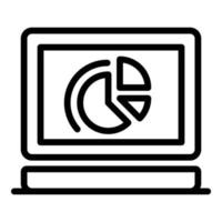 Computer loan chart icon, outline style vector