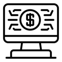 Web banking icon, outline style vector