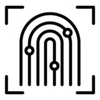 Fingerprint security icon, outline style vector