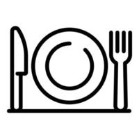 icono de platos de cocina, estilo de esquema vector