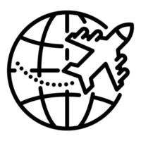 Global flight icon, outline style vector