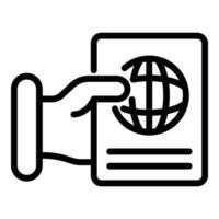 Give passport control icon, outline style vector