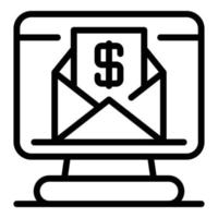 icono de carta de correo de préstamo, estilo de esquema vector