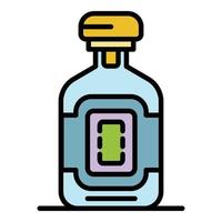 Whiskey bottle icon color outline vector