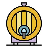 Whisky barrel icon color outline vector