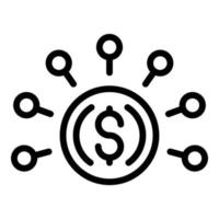Money loan scheme icon, outline style vector