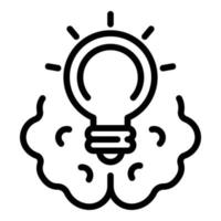 Brainstorming bulb idea icon, outline style vector