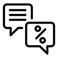 Conversion rate chat icon, outline style vector