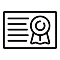 Achievement diploma icon, outline style vector