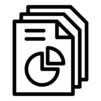 Conversion rate papers icon, outline style vector