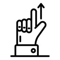 Goal up finger icon, outline style vector