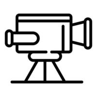 Wedding ceremony video camera icon, outline style vector