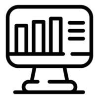 Monitor graph chart icon, outline style vector