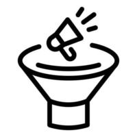 Megaphone conversion funnel icon, outline style vector