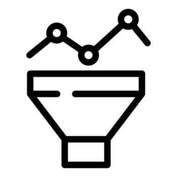 Graph chart funnel icon, outline style vector