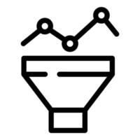 Graph chart funnel icon, outline style vector