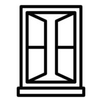 Open window frame icon, outline style vector