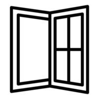 Open office window icon, outline style vector