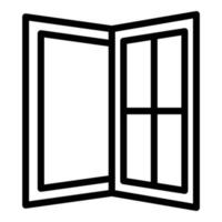 Open office window icon, outline style vector