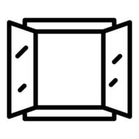 Open home window icon, outline style vector