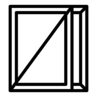 Open home window icon, outline style vector