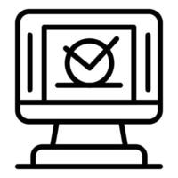 Approved money loan icon, outline style vector