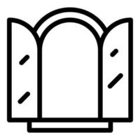 icono de ventana de arco abierto, estilo de contorno vector