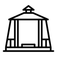 Garden gazebo icon, outline style vector