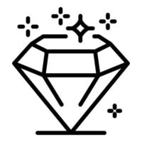 icono de diamante brillante, estilo de contorno vector