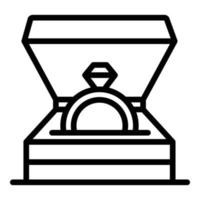 Diamond ring icon, outline style vector