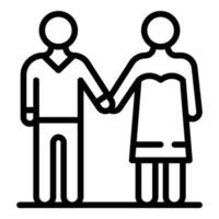 Wedding couple icon, outline style vector