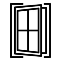 Cross window icon, outline style vector