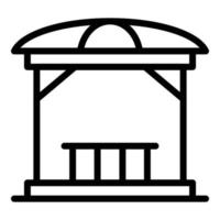 Gazebo structure icon, outline style vector