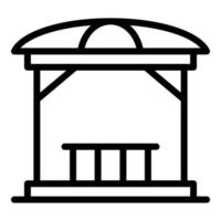 Gazebo structure icon, outline style vector