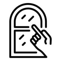 Window hand show icon, outline style vector