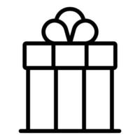 icono de caja de regalo de boda, estilo de esquema vector